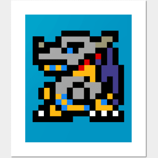 Digivive 8BIT Metalgreymon (colour) Posters and Art